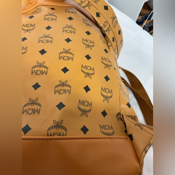 MCM Tan Backpack with Iconic Monogram Design - Picture 5 of 12